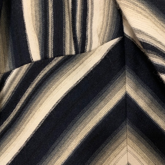 EUC Givenchy Paris Women Brown Stripe Virgin Wool Coat - Size Small - Picture 11 of 12